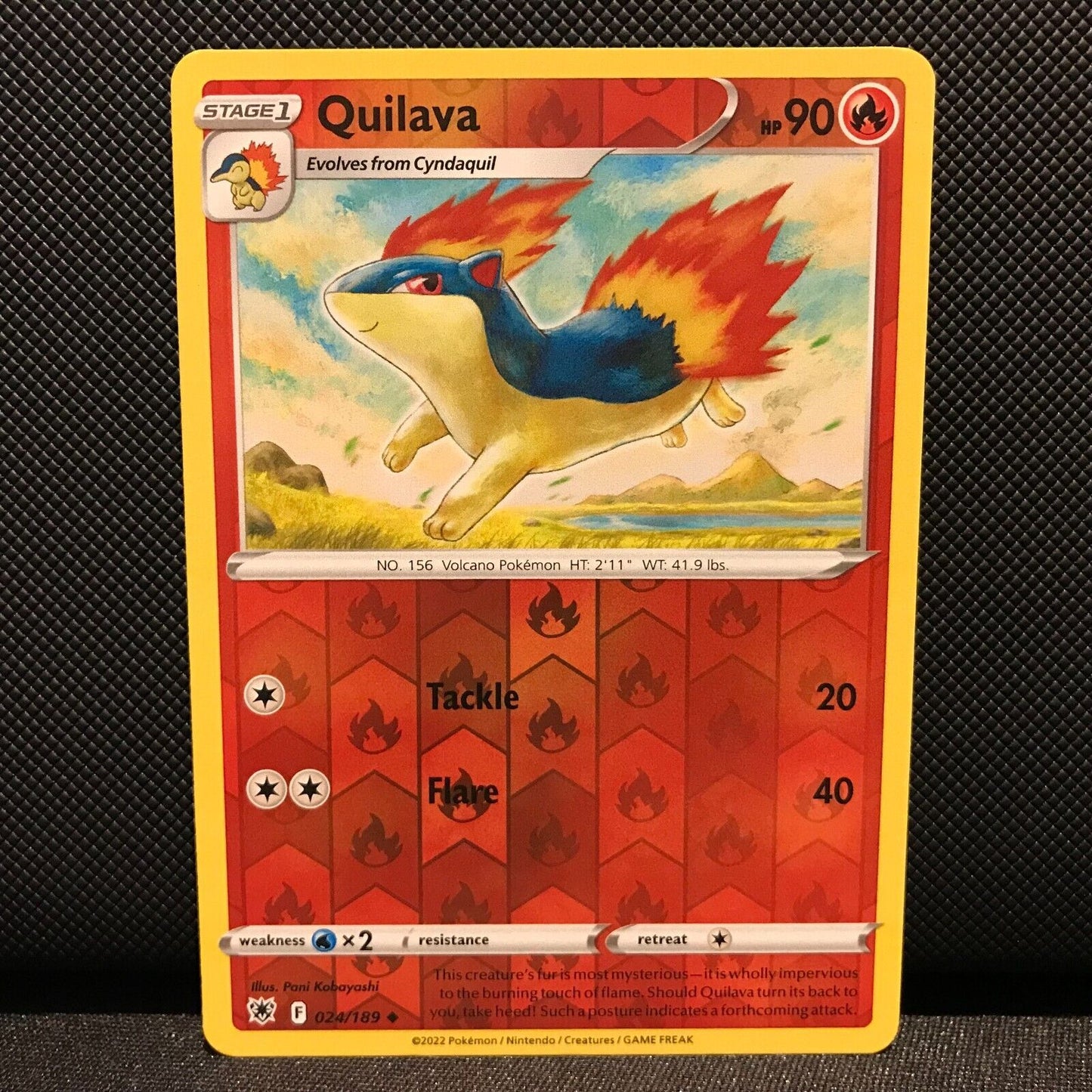 Quilava Reverse Holo 24/189 - Astral Radiance Pokemon Card - NM/Mint