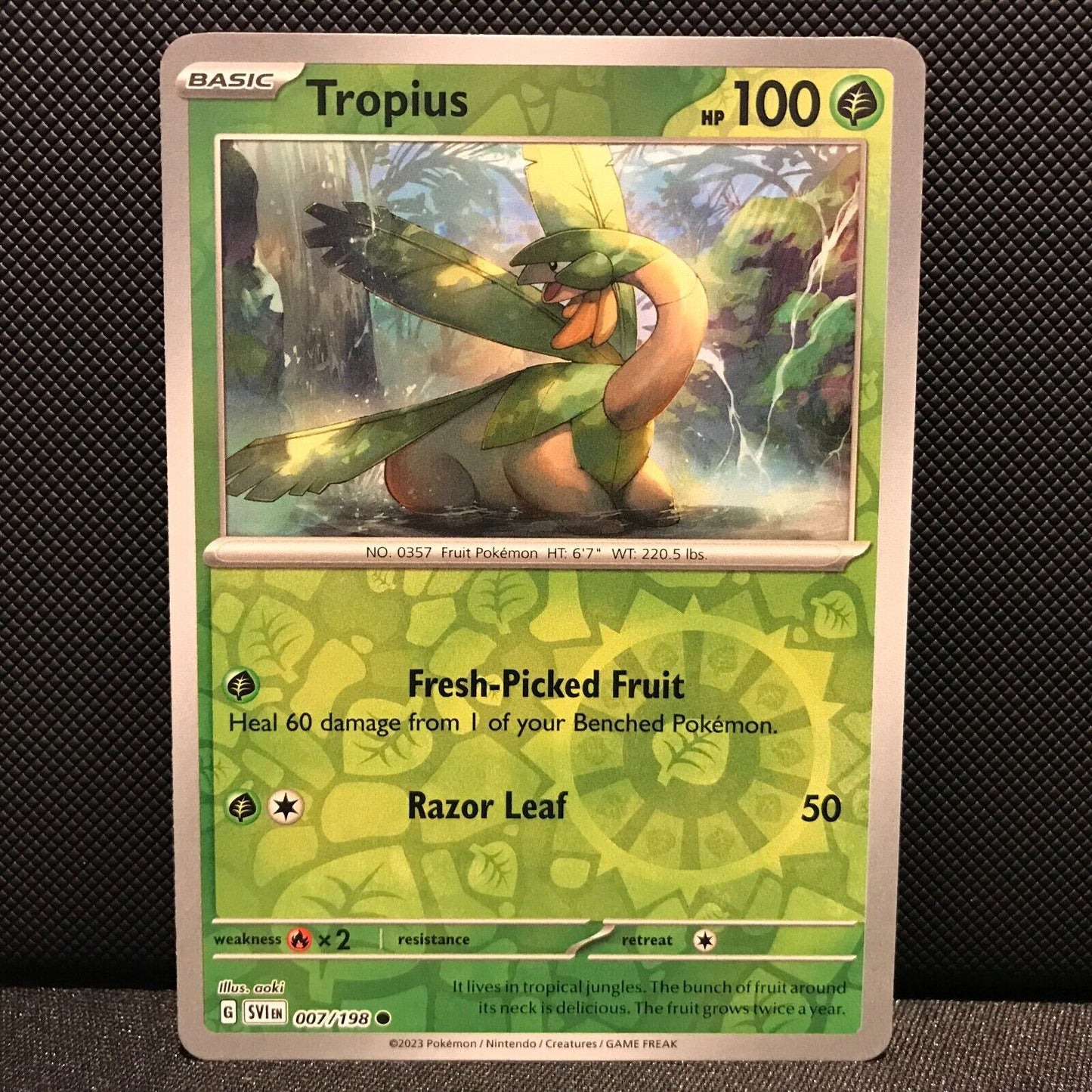 Tropius Reverse Holo 007/198 - SV1EN Base Set Pokemon Card - NM/Mint