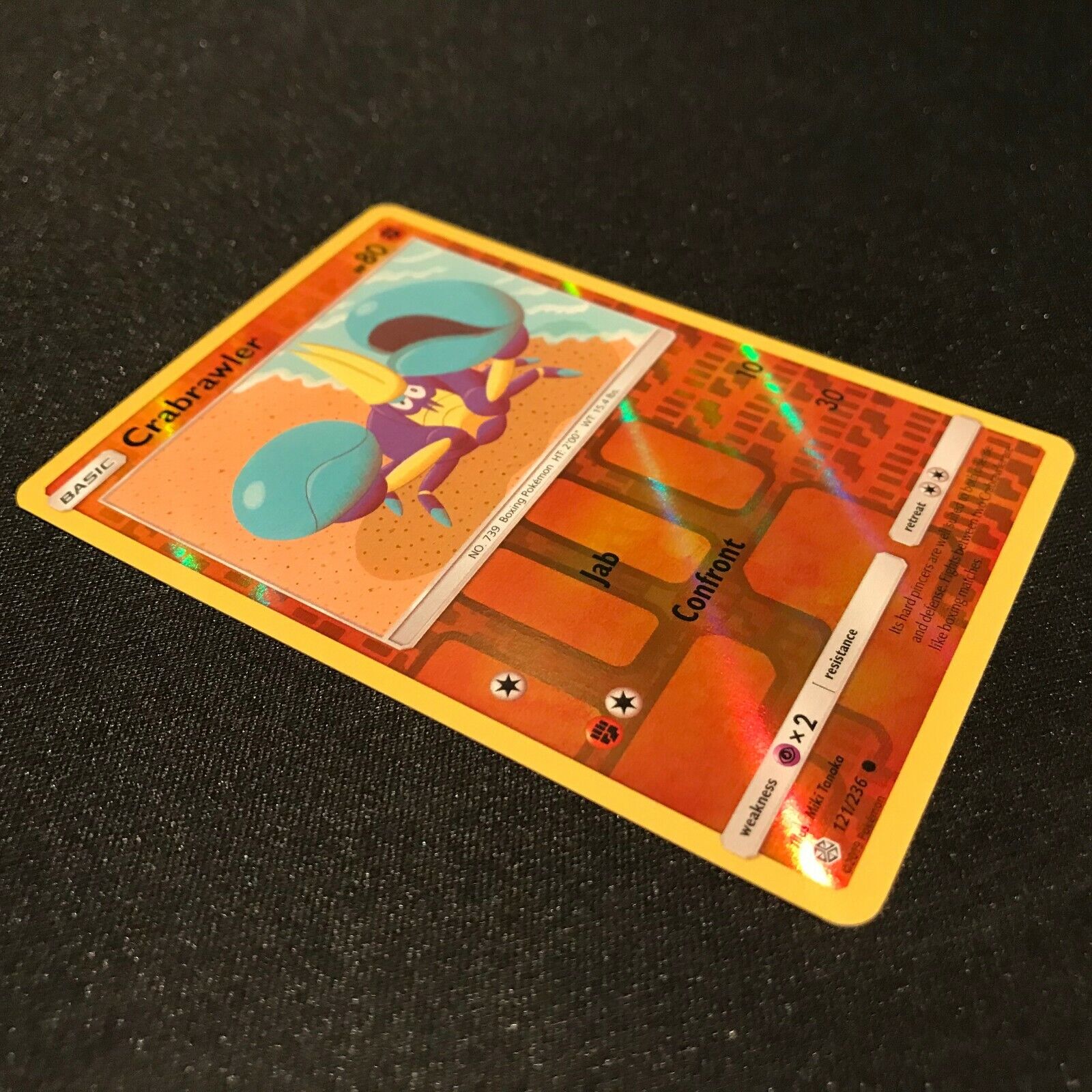 Crabrawler 121/236 Reverse Holo - Cosmic Eclipse Pokemon Card - NM/Mint