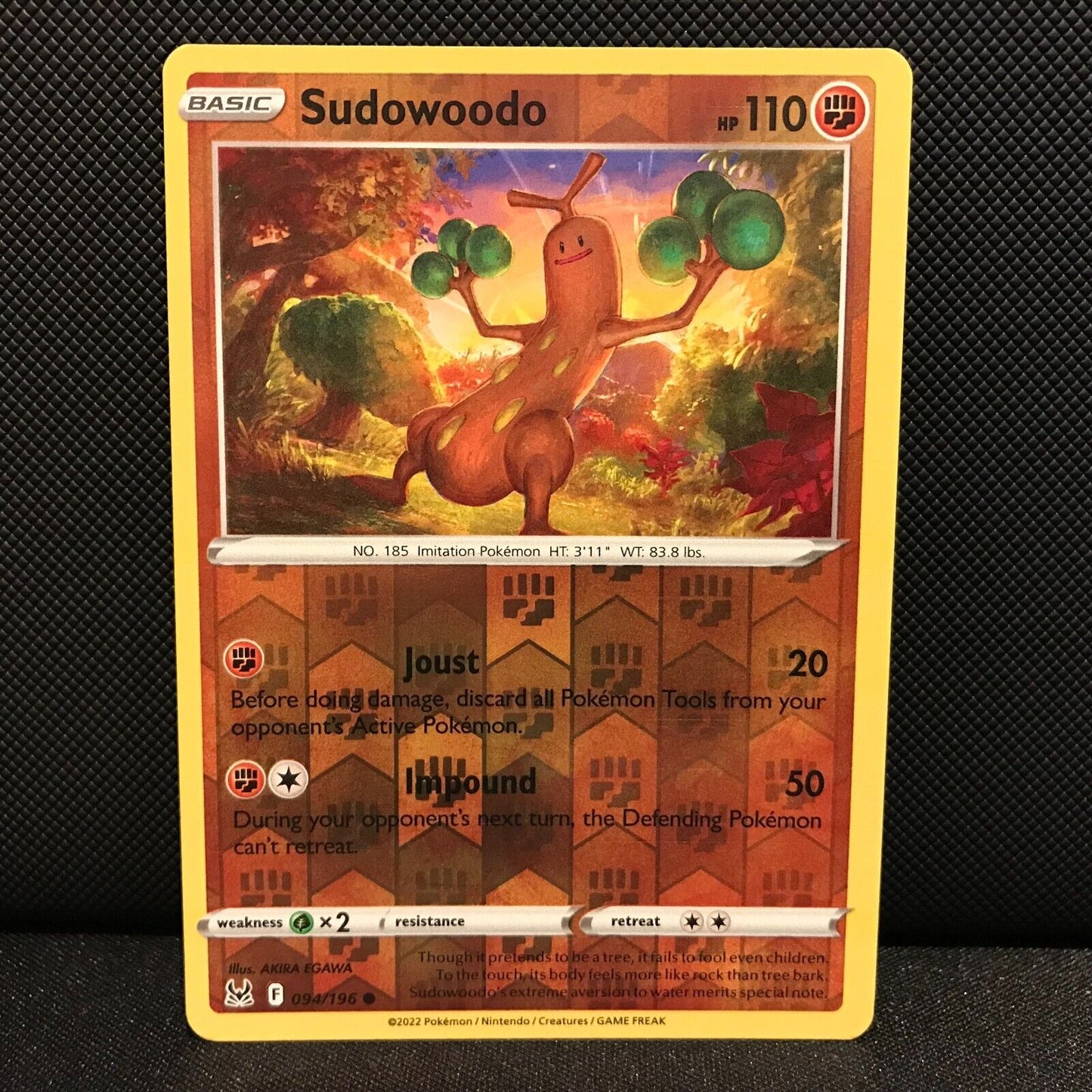 Sudowoodo Reverse Holo 94/196 - Lost Origin Pokemon Card - NM/Mint