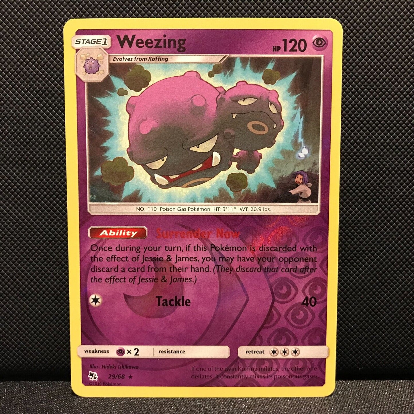 Weezing Reverse Holo 29/68 - Hidden Fates Pokemon Card - NM/Mint