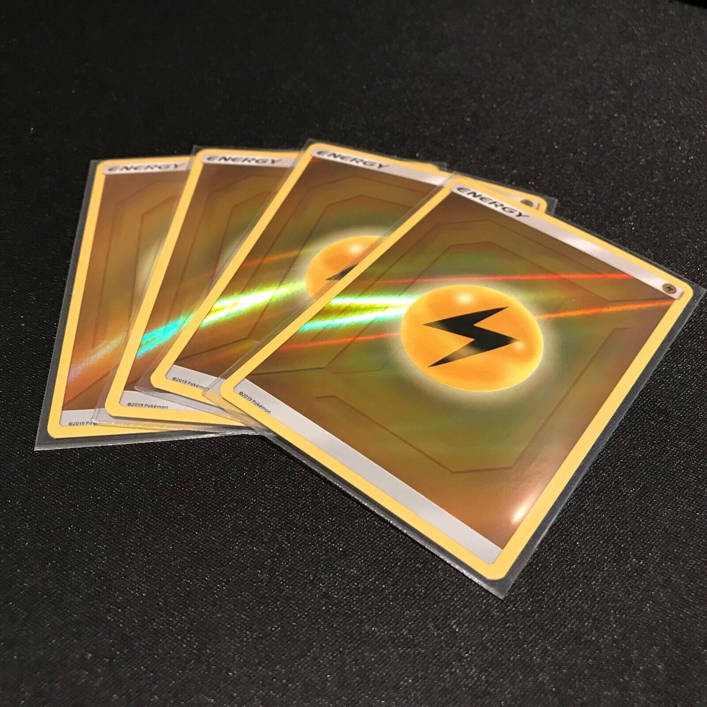 Set of 4 Reverse Holo Lightning Energy - Hidden Fates Pokemon Card - NM/Mint