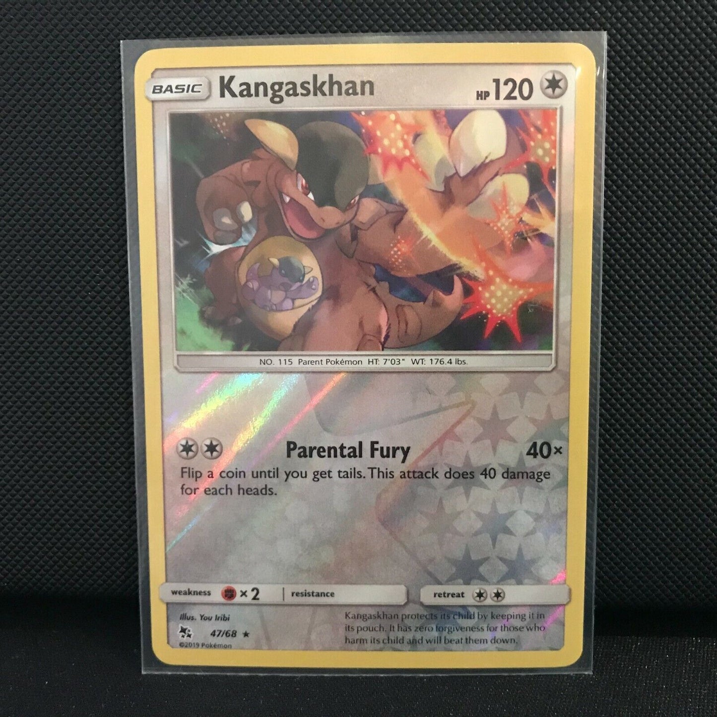 Kangaskhan 47/68 Reverse Holo - Hidden Fates Pokemon Card - NM/Mint