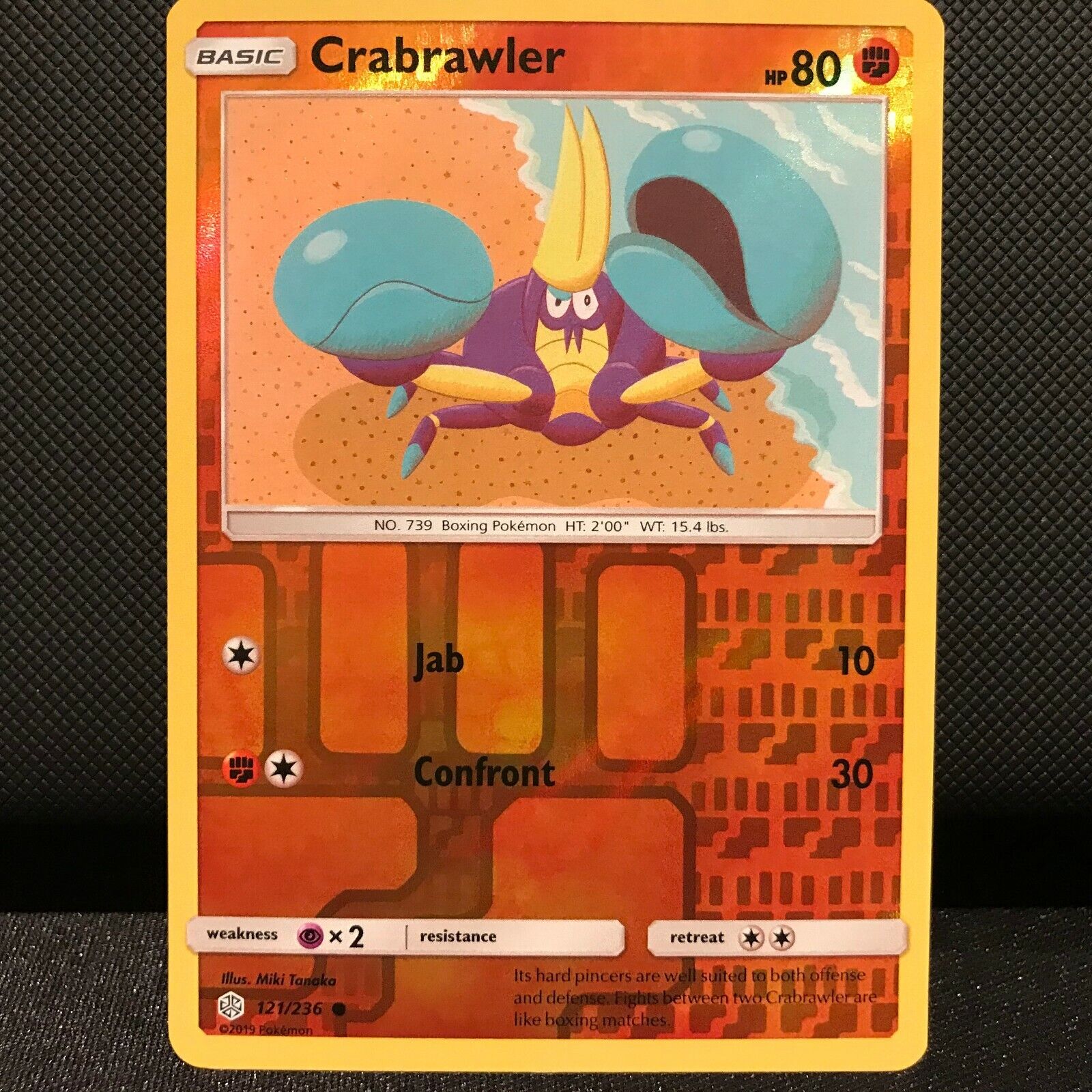 Crabrawler 121/236 Reverse Holo - Cosmic Eclipse Pokemon Card - NM/Mint