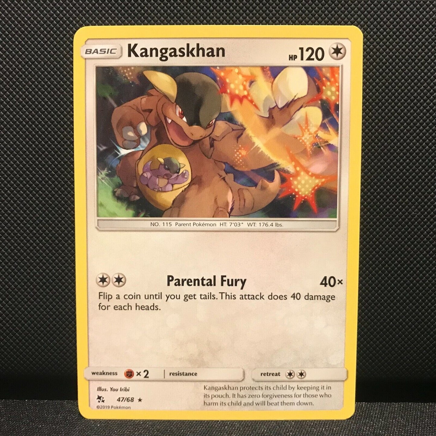 Kangaskhan 47/68 -Hidden Fates Pokemon Card - NM/Mint
