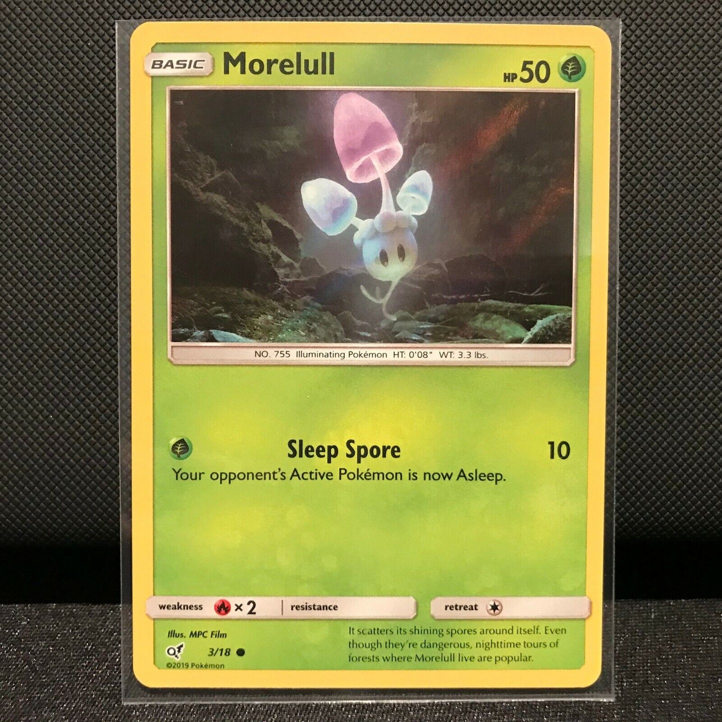 Morelull 3/18 - Detective Pikachu Pokemon Card - NM/Mint