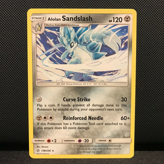 Alolan Sandslash 138/236 - Cosmic Eclipse Pokemon Card - NM/Mint
