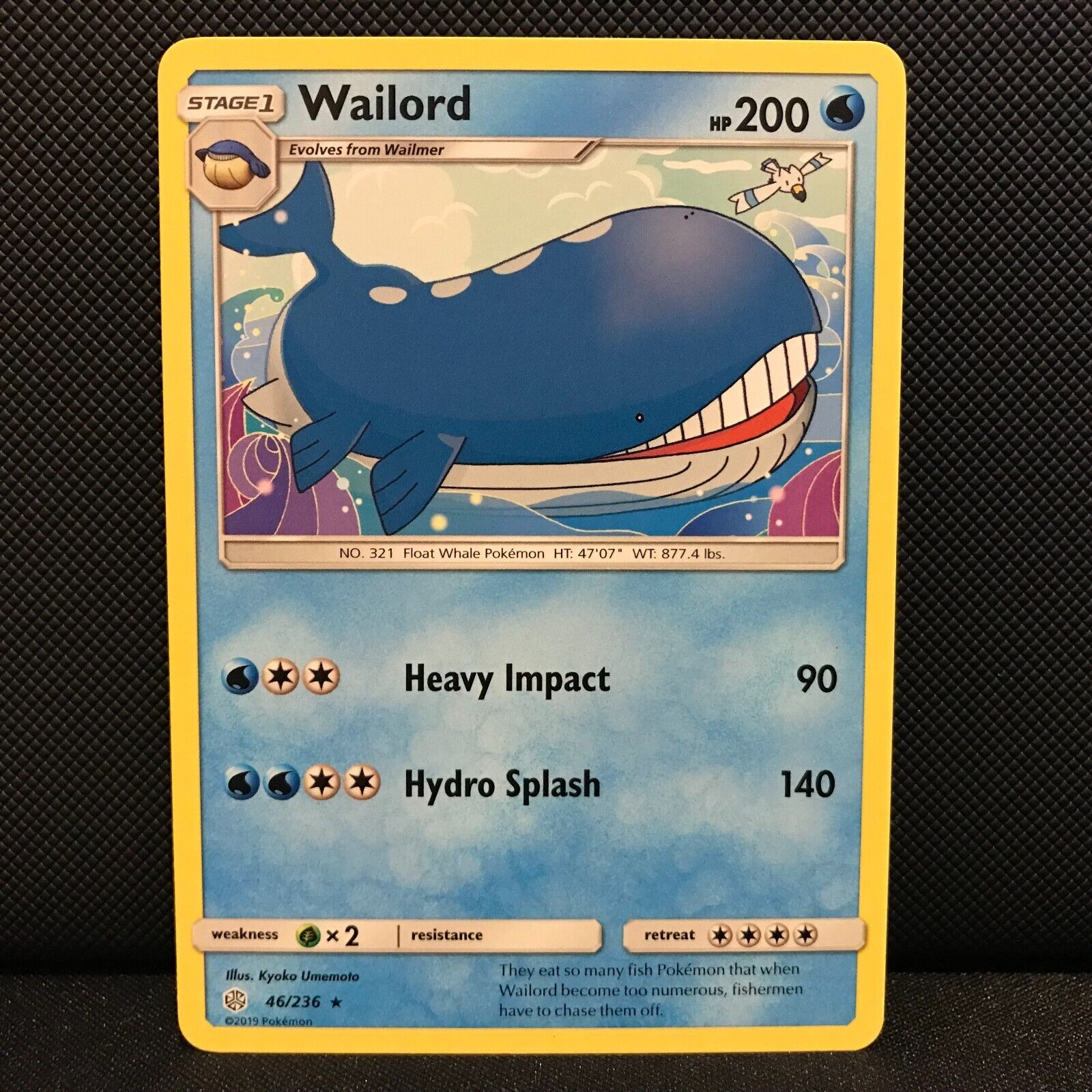 Wailord 46/236 - Cosmic Eclipse Pokemon Card - NM/Mint