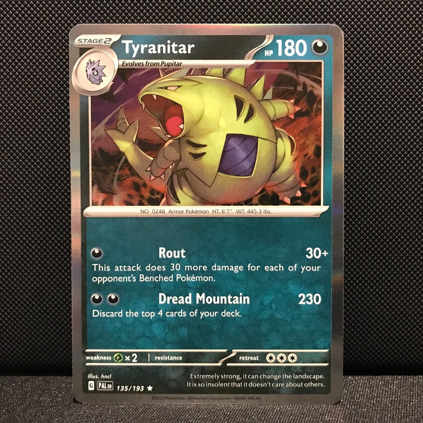 Tyranitar Holo 135/193 - SV2 Paldea Evolved Pokemon Card - NM/Mint
