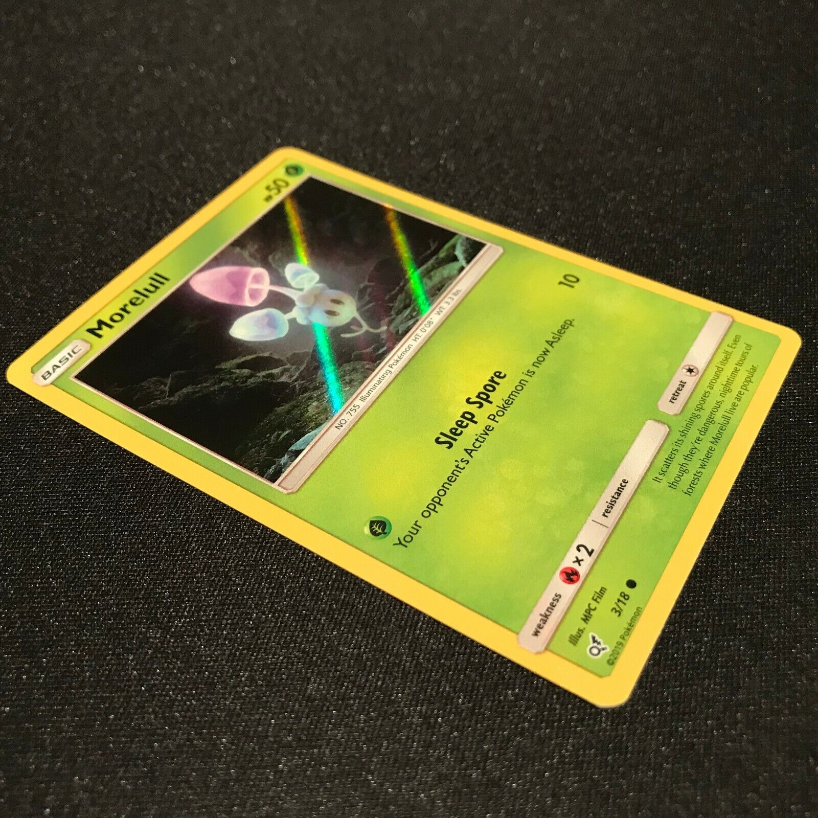 Morelull 3/18 - Detective Pikachu Pokemon Card - NM/Mint