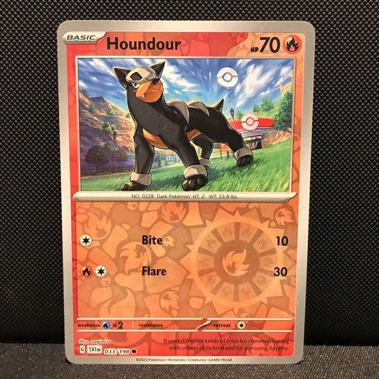 Houndour Reverse Holo 033/198 - SV1EN Base Set Pokemon Card - NM/Mint