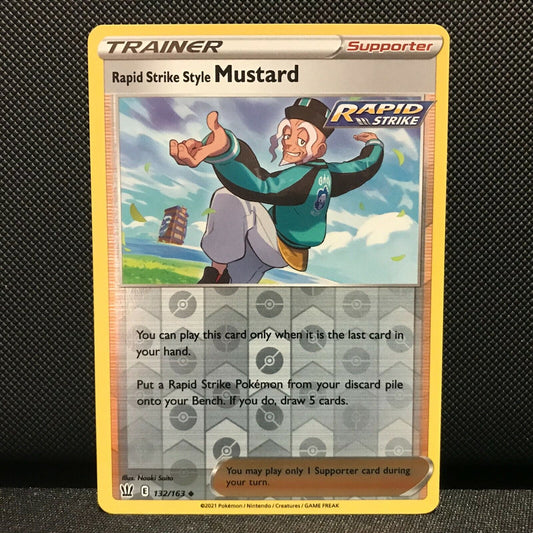 Rapid Strike Mustard Reverse Holo 132/163 - Battle Styles Pokemon Card - NM/Mint