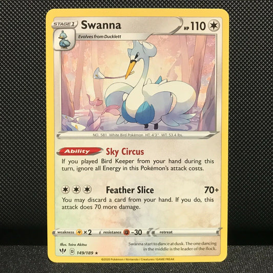 Swanna 149/189 - Darkness Ablaze Pokemon Card - NM/Mint