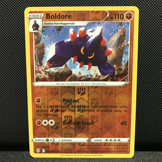 Boldore Reverse Holo 87/203 - Evolving Skies Pokemon Card - NM/Mint