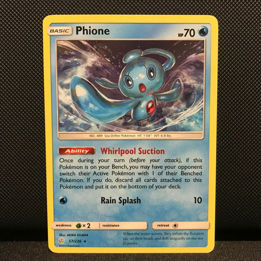 Phione 57/236 - Cosmic Eclipse Pokemon Card - NM/Mint