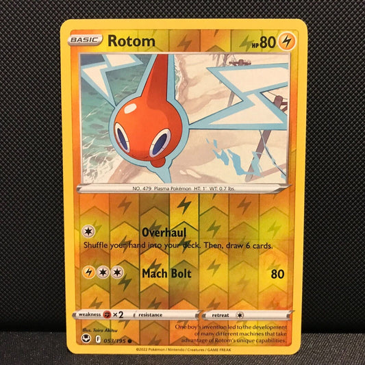 Rotom Reverse Holo 53/195 - Silver Tempest Pokemon Card - NM/Mint