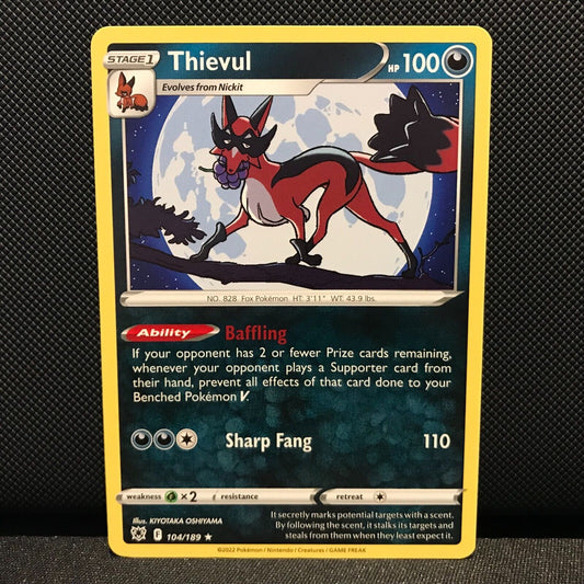 Thievul 104/189 - Astral Radiance Pokemon Card - NM/Mint