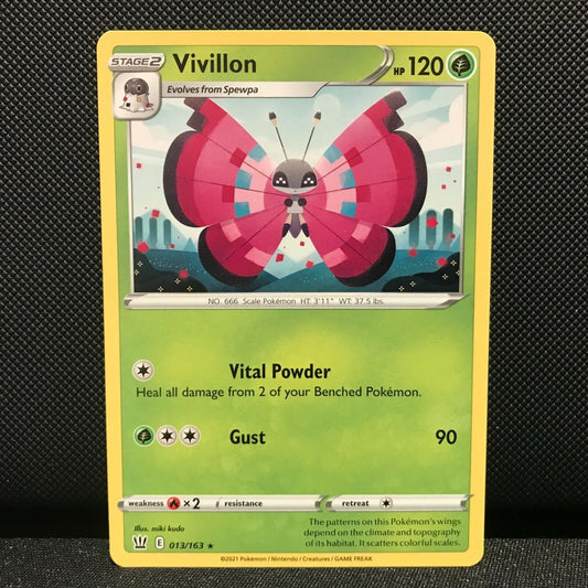 Vivillon 13/163 - Battle Styles Pokemon Card - NM/Mint