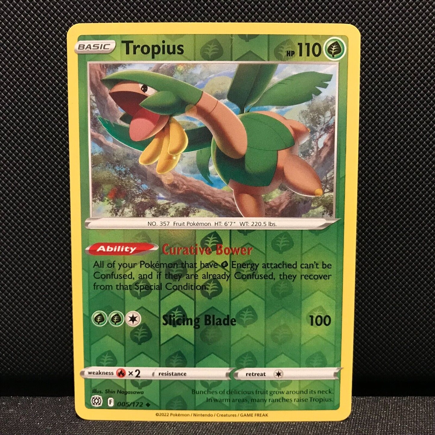 Tropius Reverse Holo 5/172 - Brilliant Stars Pokemon Card - NM/Mint