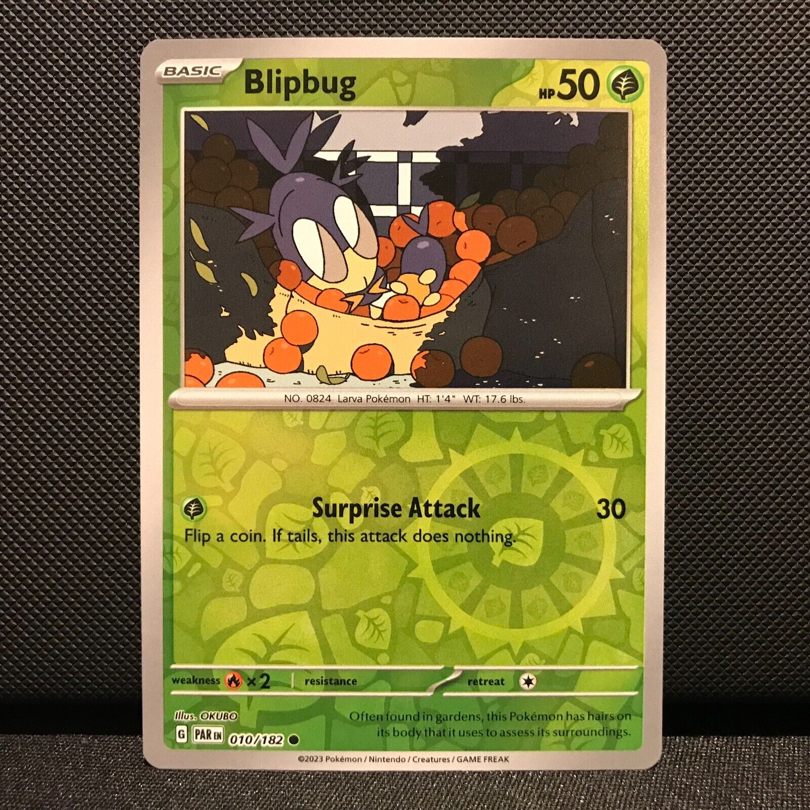 Blipbug Reverse Holo 010/182 - Paradox Rift Pokemon Card - NM/Mint