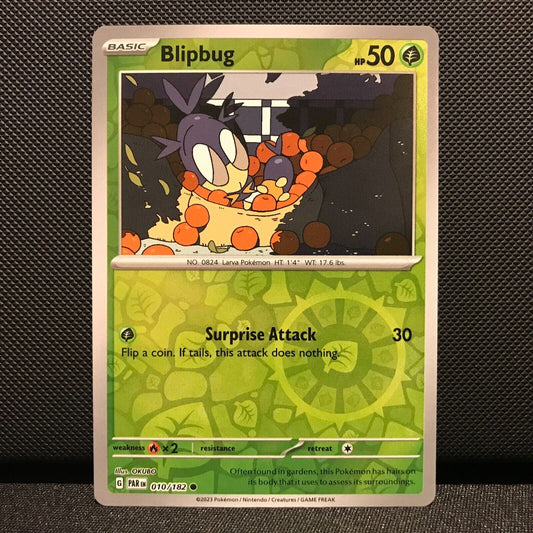 Blipbug Reverse Holo 010/182 - Paradox Rift Pokemon Card - NM/Mint