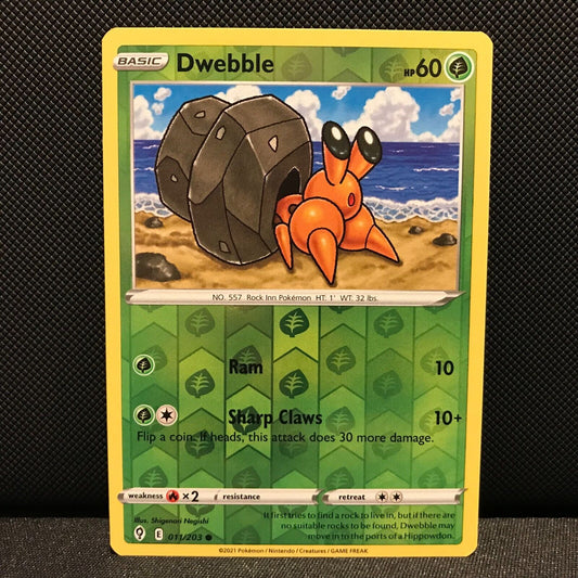 Dwebble Reverse Holo 11/203 - Evolving Skies Pokemon Card - NM/Mint