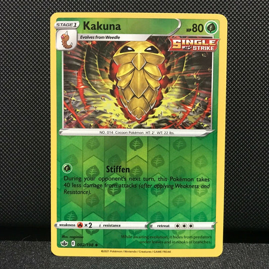 Kakuna Reverse Holo 2/198 - Chilling Reign Pokemon Card - NM/Mint