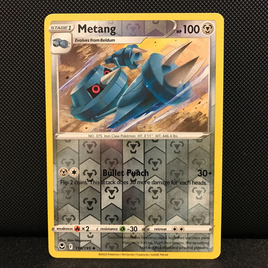 Metang Reverse Holo 118/195 - Silver Tempest Pokemon Card - NM/Mint