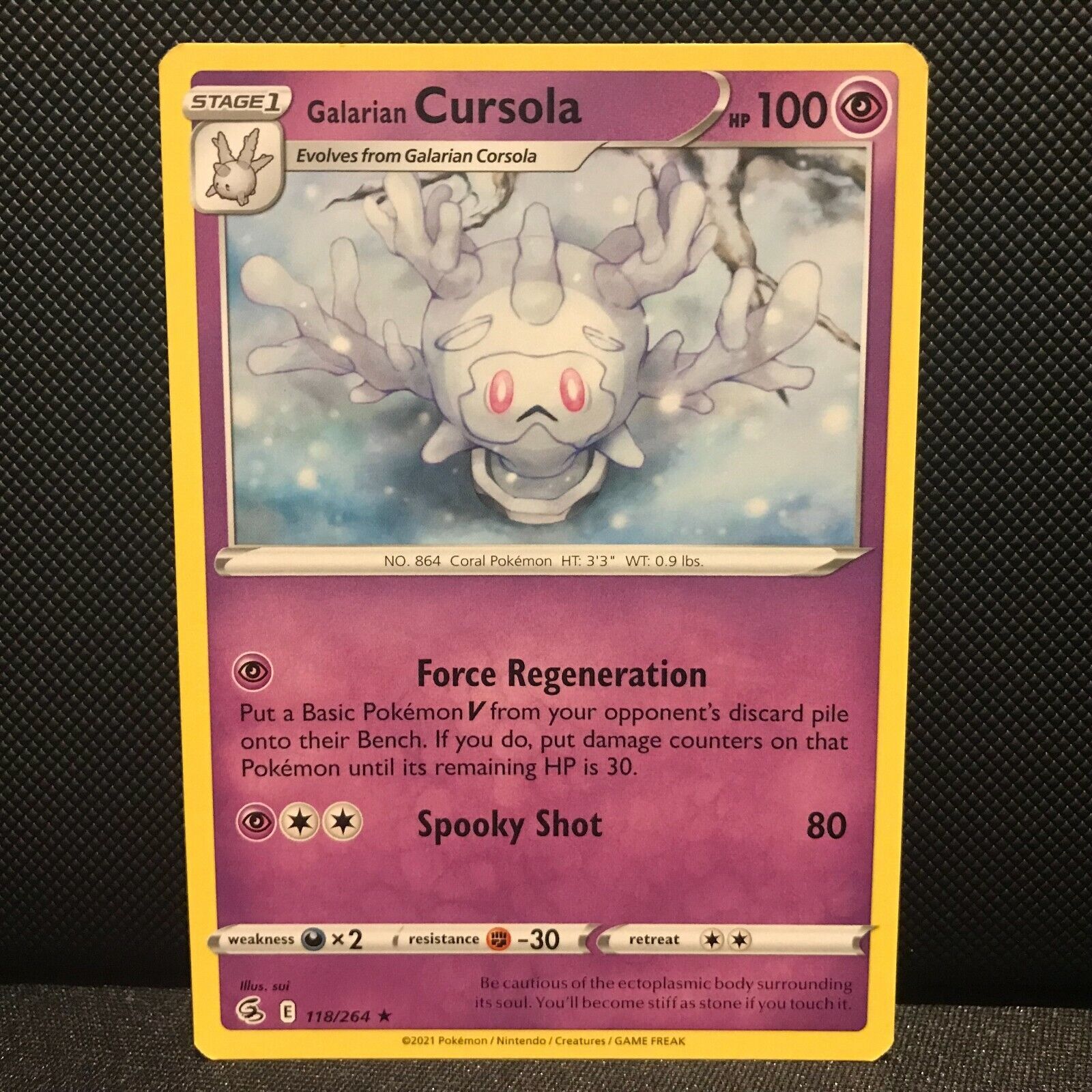 Galarian Cursola 118/264 - Fusion Strike Pokemon Card - NM/Mint