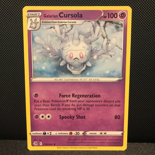 Galarian Cursola 118/264 - Fusion Strike Pokemon Card - NM/Mint