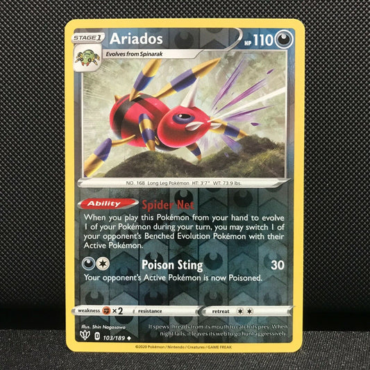 Ariados Reverse Holo 103/189 - Darkness Ablaze Pokemon Card - NM/Mint