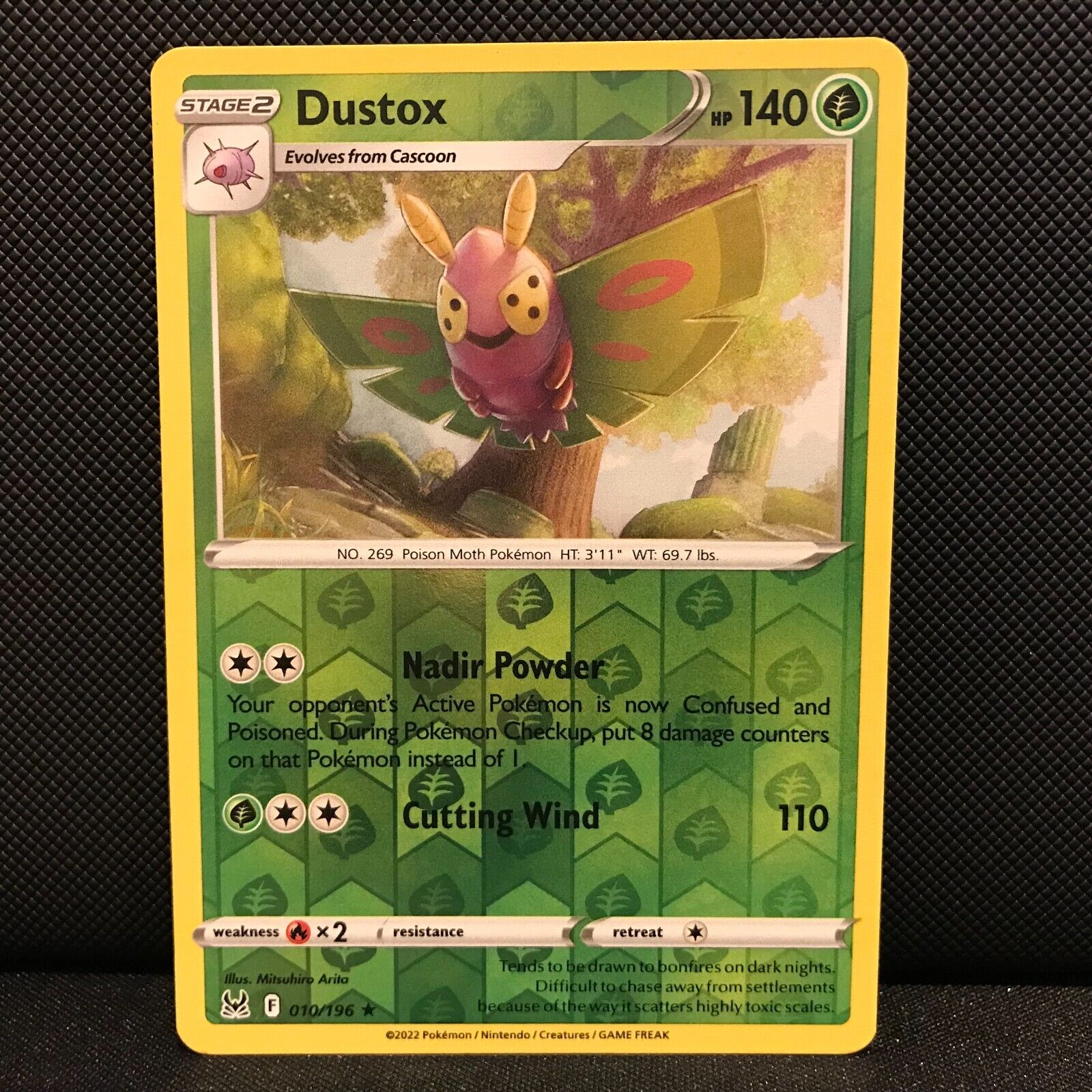 Dustox Reverse Holo 10/196 - Lost Origin Pokemon Card - NM/Mint