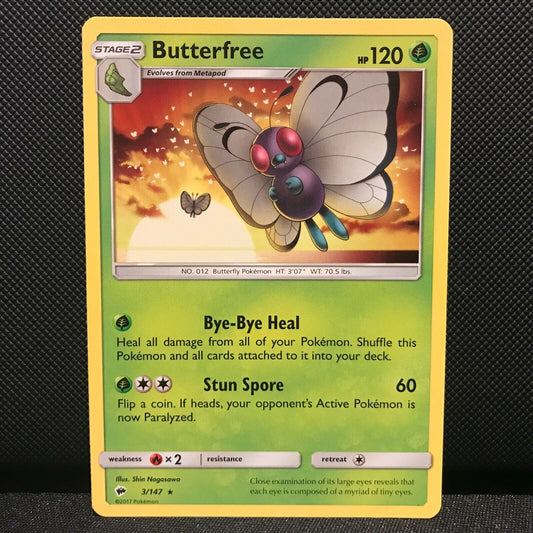 Butterfree 3/147- Burning Shadows Pokemon Card - NM/Mint