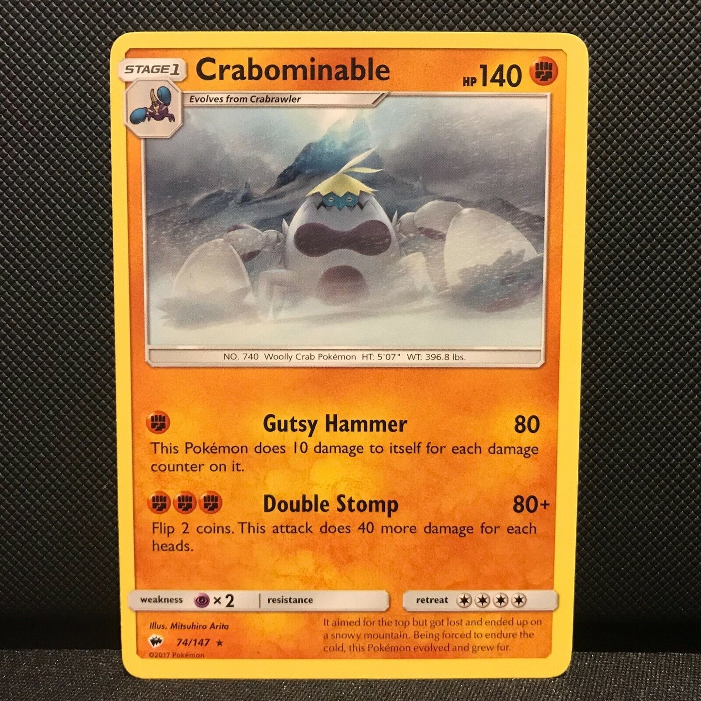 Crabominable 74/147- Burning Shadows Pokemon Card - NM/Mint