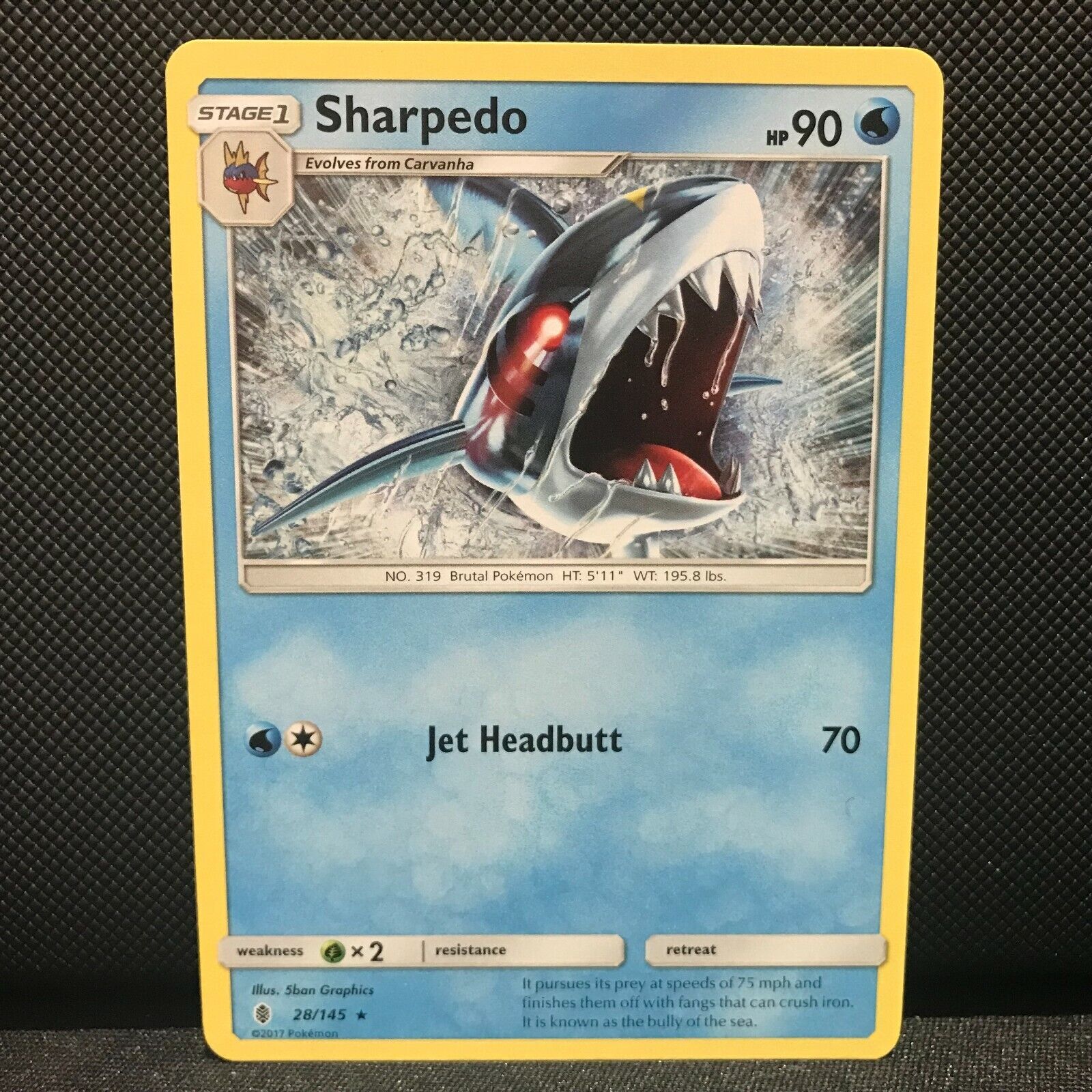 Sharpedo 28/145 - Guardians Rising Pokemon Card - NM/Mint