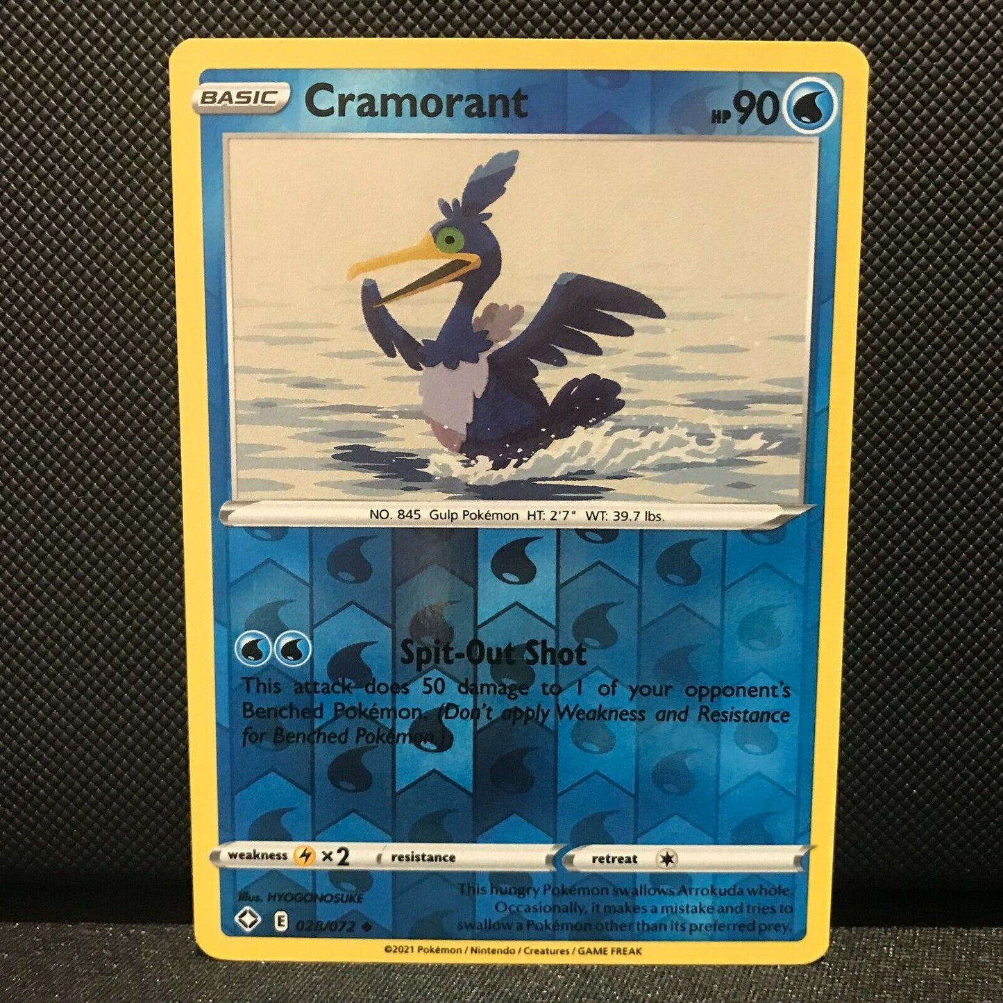 Cramorant Reverse Holo 28/72 - Shining Fates Pokemon Card - NM/Mint