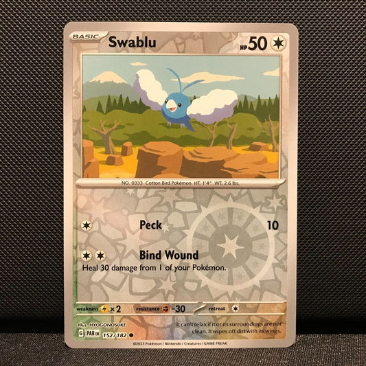 Swablu Reverse Holo 152/182 - Paradox Rift Pokemon Card - NM/Mint