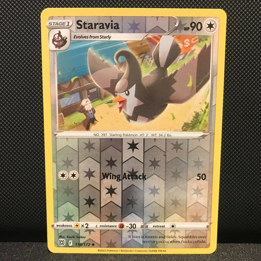 Staravia Reverse Holo 118/172 - Brilliant Stars Pokemon Card - NM/Mint