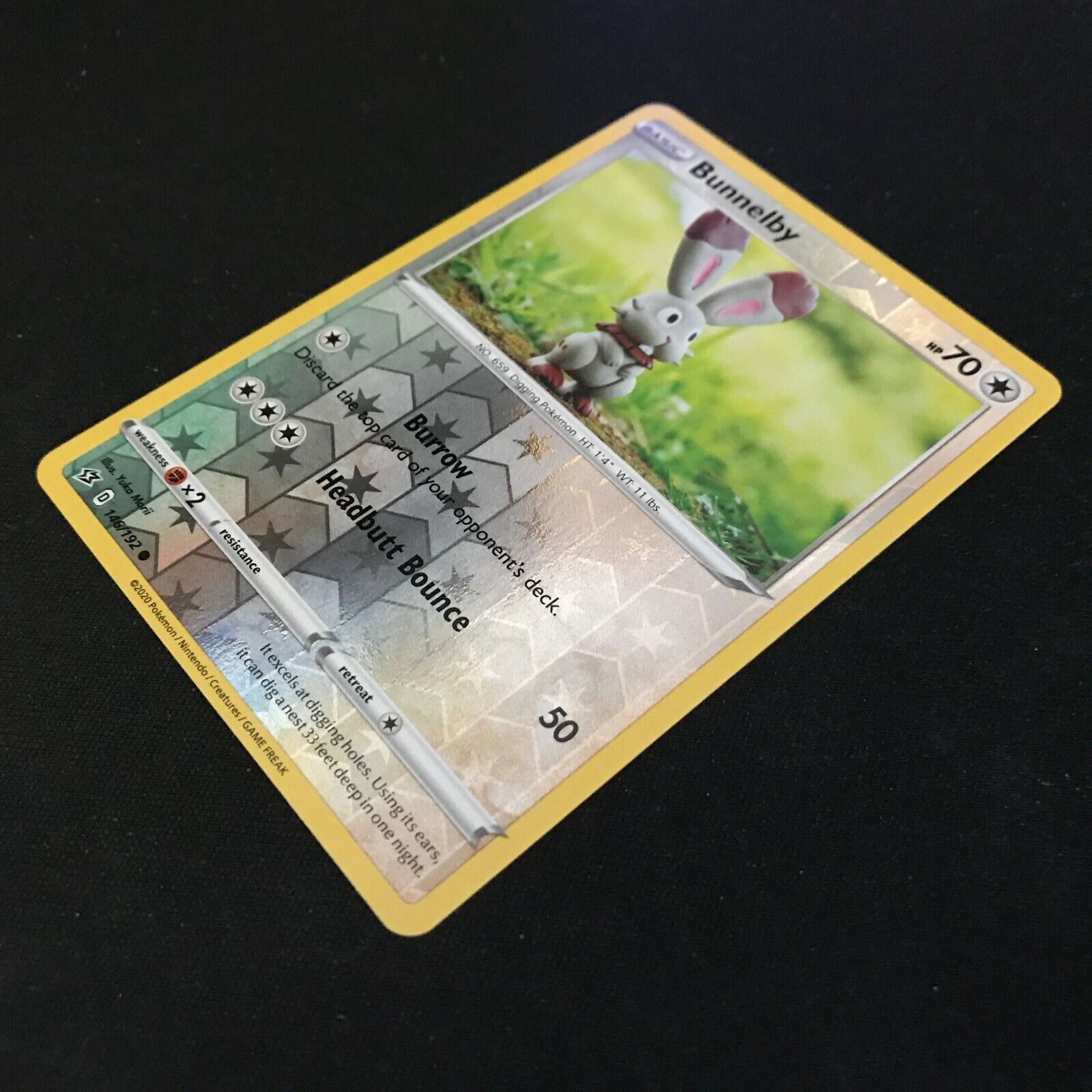 Bunnelby Reverse Holo 146/192 - Sword & Shield Rebel Clash Pokemon Card NM/Mint