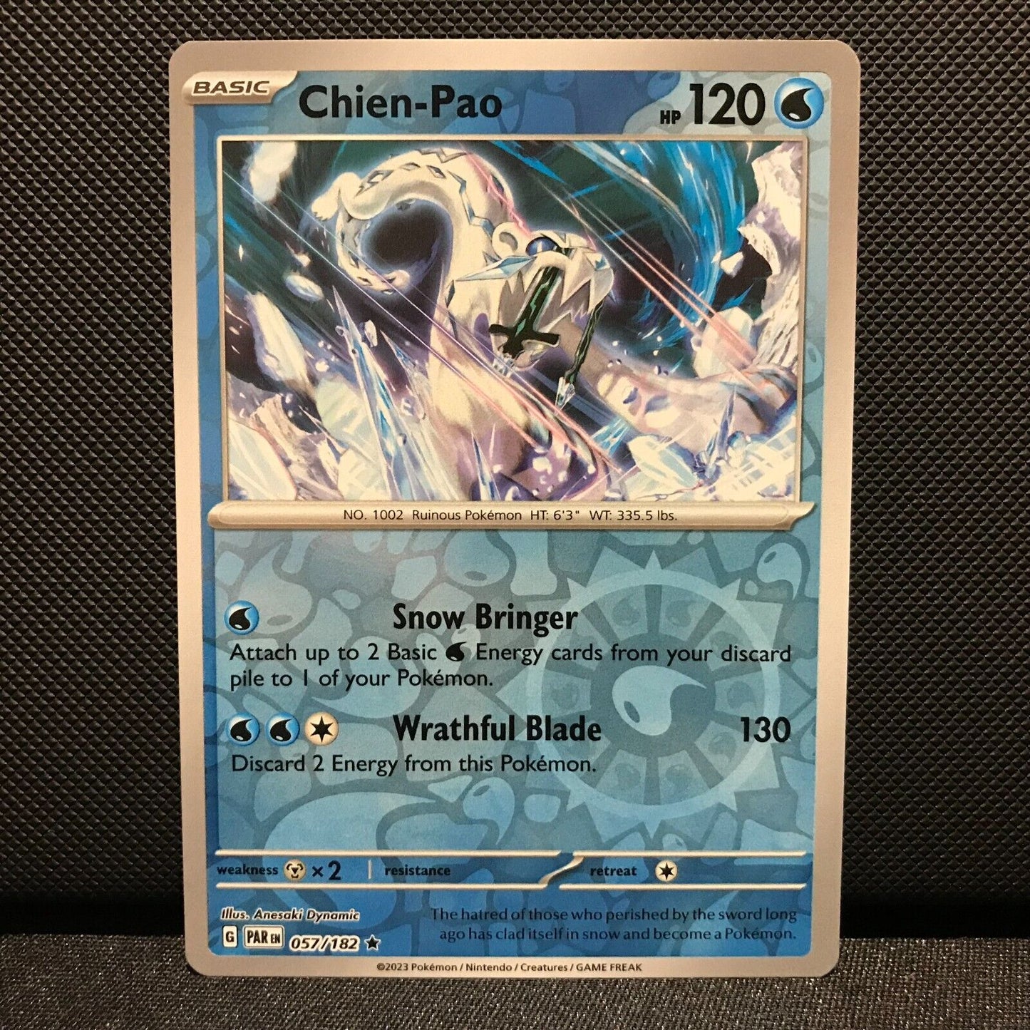 Chien-Pao Reverse Holo 057/182 - Paradox Rift Pokemon Card - NM/Mint