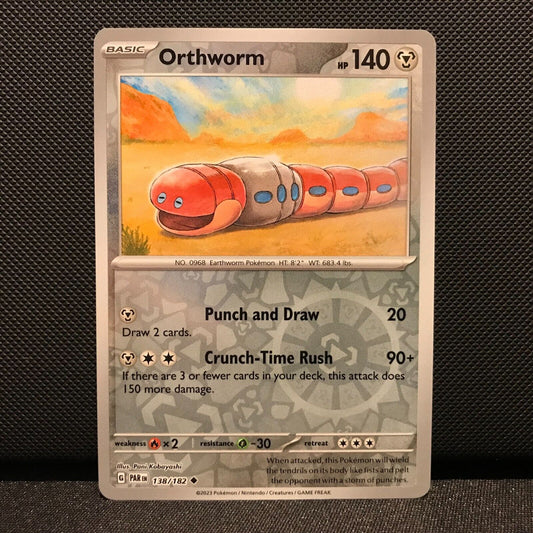 Orthworm Reverse Holo 138/182 - Paradox Rift Pokemon Card - NM/Mint