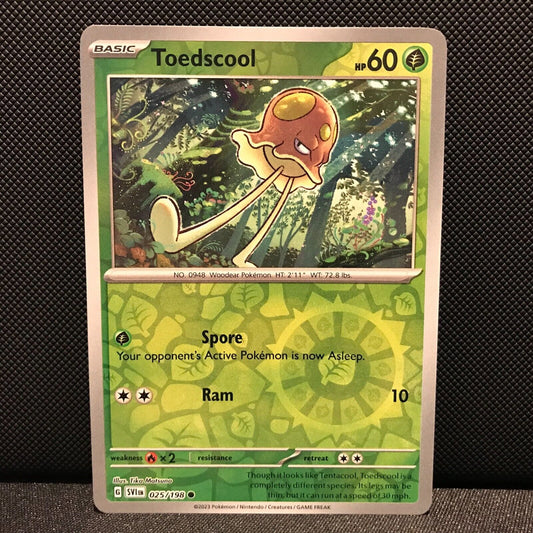 Toedscool Reverse Holo 025/198 - SV1EN Base Set Pokemon Card - NM/Mint