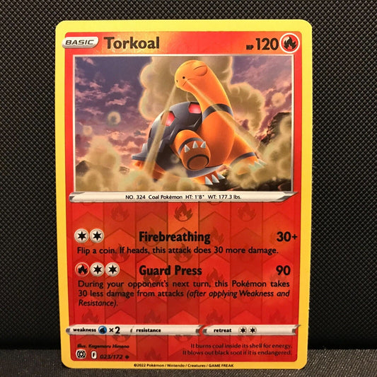 Torkoal Reverse Holo 23/172 - Brilliant Stars Pokemon Card - NM/Mint