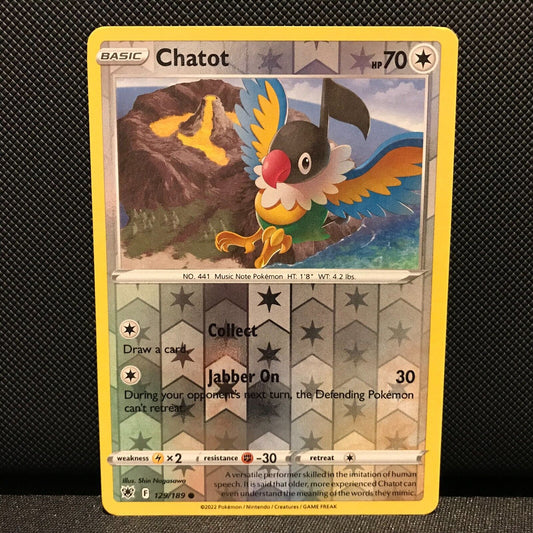 Chatot Reverse Holo 129/189 - Astral Radiance Pokemon Card - NM/Mint