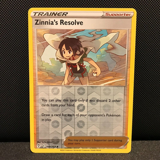 Zinnia's Resolve Reverse Holo 164/203 - Evolving Skies Pokemon Card - NM/Mint