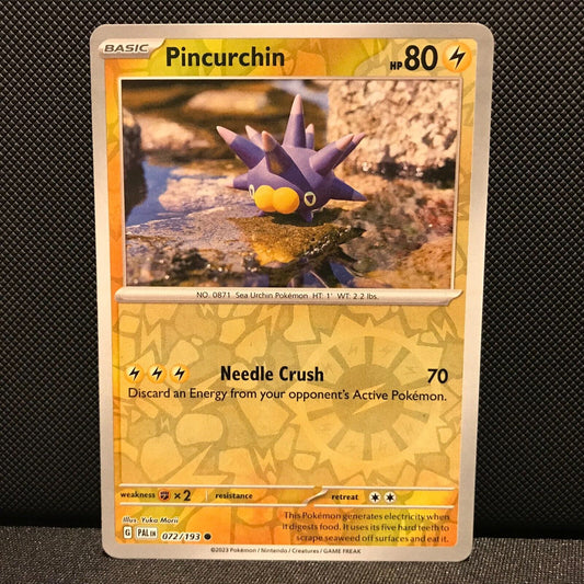 Pincurchin Reverse Holo 072/193 - SV2 Paldea Evolved Pokemon Card - NM/Mint