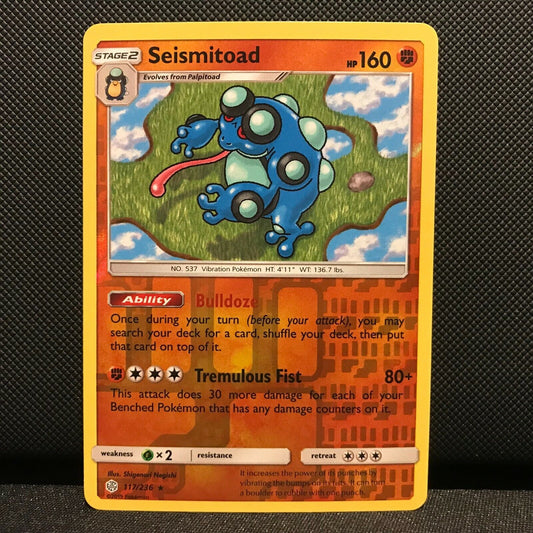 Seismitoad Reverse Holo 117/236 - Cosmic Eclipse Pokemon Card - NM/Mint