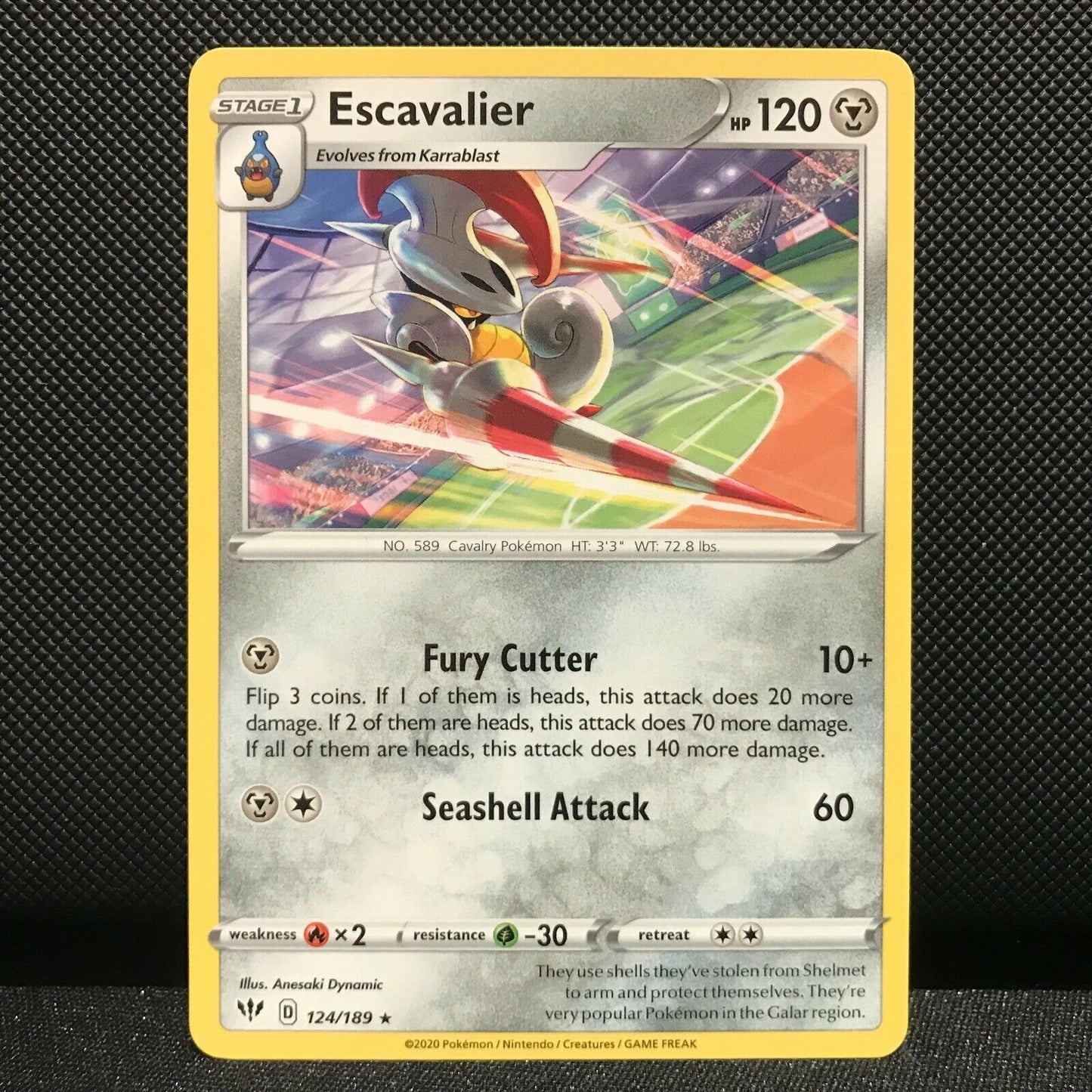 Escavalier 124/189 - Darkness Ablaze Pokemon Card - NM/Mint