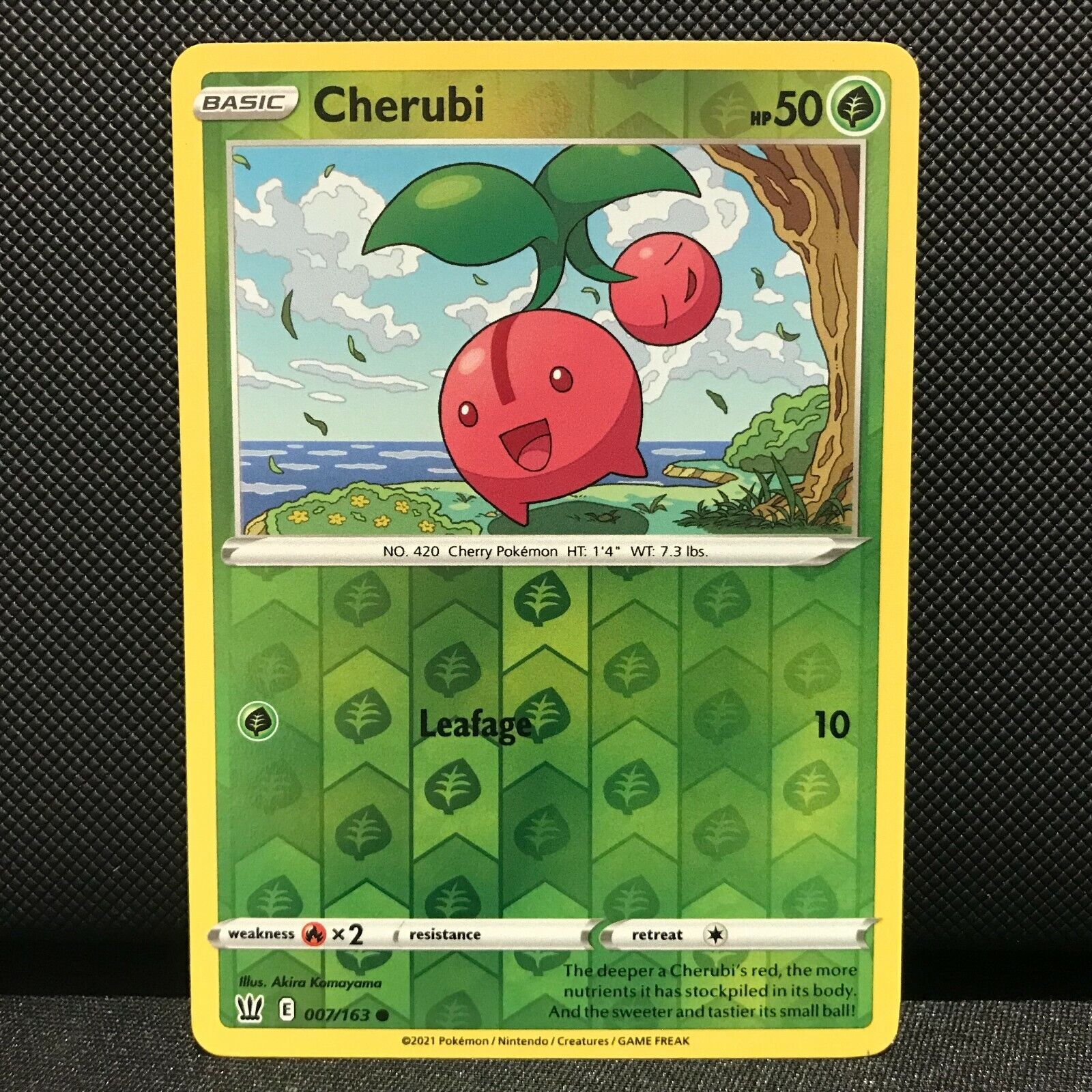 Cherubi Reverse Holo 7/163 - Battle Styles Pokemon Card - NM/Mint