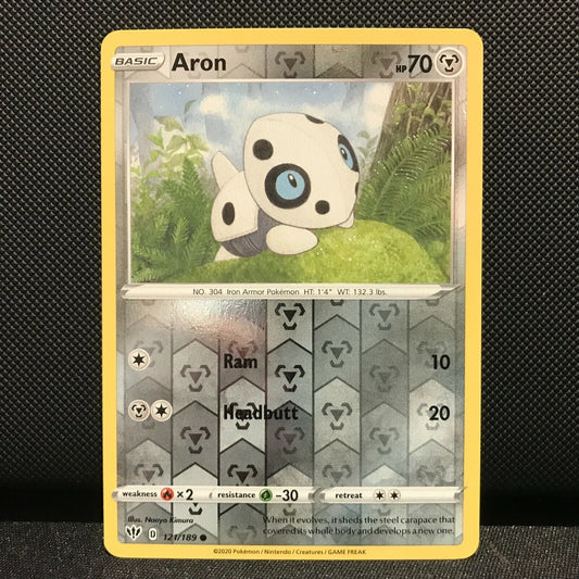 Aron Reverse Holo 121/189 - Darkness Ablaze Pokemon Card - NM/Mint